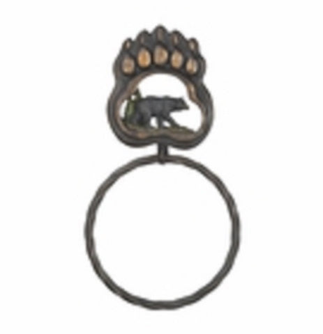 Black Bear Paw Towel Ring