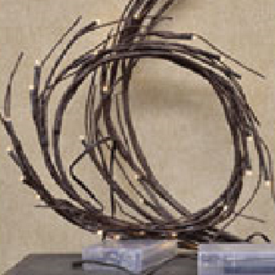 Six Inch Lighted Grapevine Wreath
