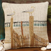 Burlap Seagulls Pillow