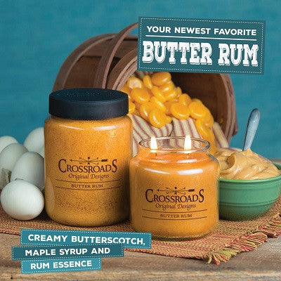 Crossroads Original Designs Butter Rum Scented Jar Candles