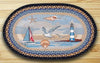 Coastal Blue Sea Oval Rug
