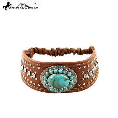 Montana West Concho Collection Headband ~ Brown