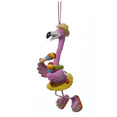 Kurt S. Adler Maraca Playing Flamingo Ornament. 