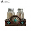 Montana West Leather-Like Aztx Design Salt and Pepper Shaker Set