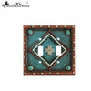 Montana West Leather-Like Aztec Design Turquoise Color Double Switch Plate Cover