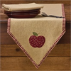 Burlap Cotton Applique Apple Table Runner