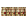 Burlap Cotton Applique Apple Valance