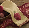 Burlap Cotton Applique Apple Decorative Dish Towel.