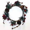 Pine Berry Candle Ring with Rusty Bells & Burlap Stars.