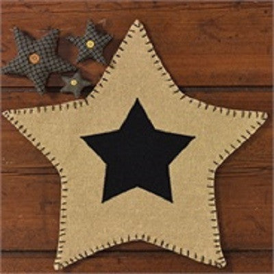 Burlap Black Star Mat