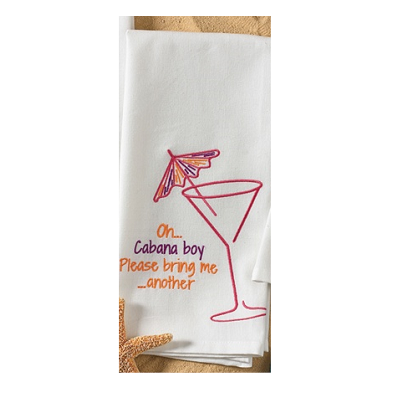 Cabana Boy Embroidered Dish Towel