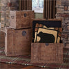Set of Three Distressed Wood Trunks