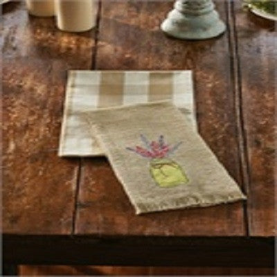 St Maartens Jacquard Check Dish Towel (Flax)