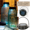 Hanging Solar Mason Jar Lid Light with Rustic Brown Lid