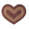 Burgundy & Tan Braided Heart Rug