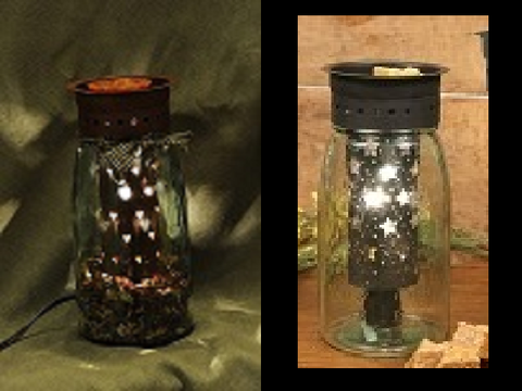 Quart Size Mason Jar Wax Warmer with Star Cut Out
