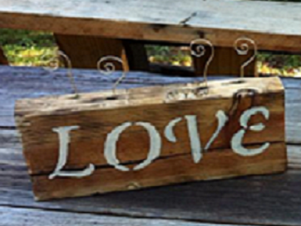 Hand Crafted Love Block Picture Holder