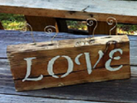 Hand Crafted Love Block Picture Holder