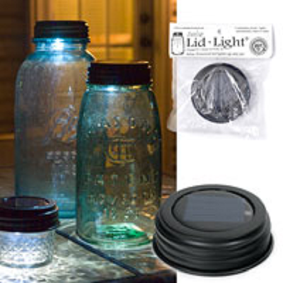 Solar Mason Jar Lid Light with Barn Roof Finish