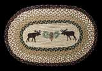 Moose Design Oval Rug