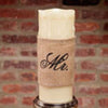 Burlap Mr. Candle Wrap