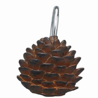 Resin Pine Cone Shower Curtain Hooks