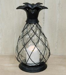 Metal & Glass Pineapple LED Lantern
