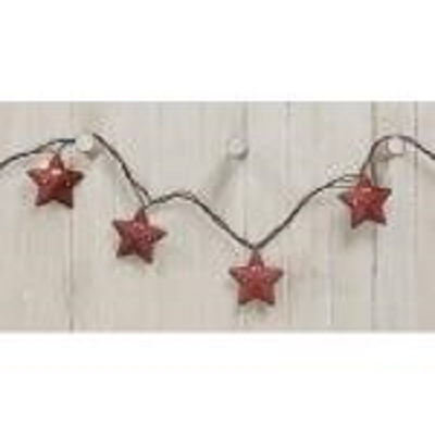 Rustic Burgundy Star String Lights