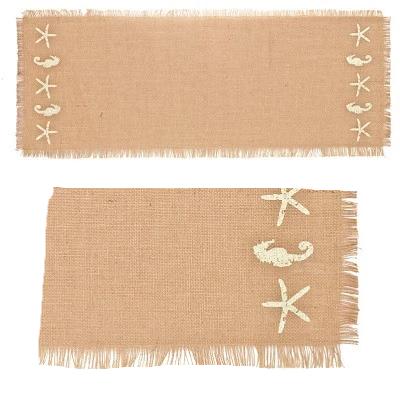 Seahorse & Starfish Table Runner ~ 36 Inches