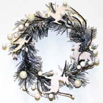 Snowy Pine Berry & Deer Candle Ring