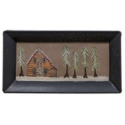 Snowy Cabin Tray