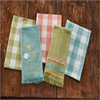 St Maartens Jacquard Check Dish Towels ( Aloe, Coral & Sea)