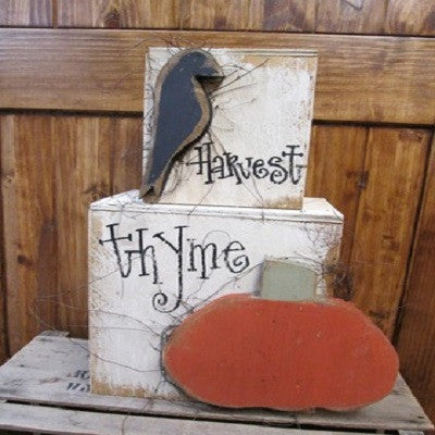 Harvest Thyme Pumpkin & Crow Stacker Set