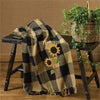 Sunflower Check Cotton Applique Throw