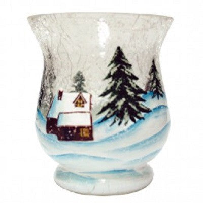 Winter Wonderland Crackle Glass Votive Cup